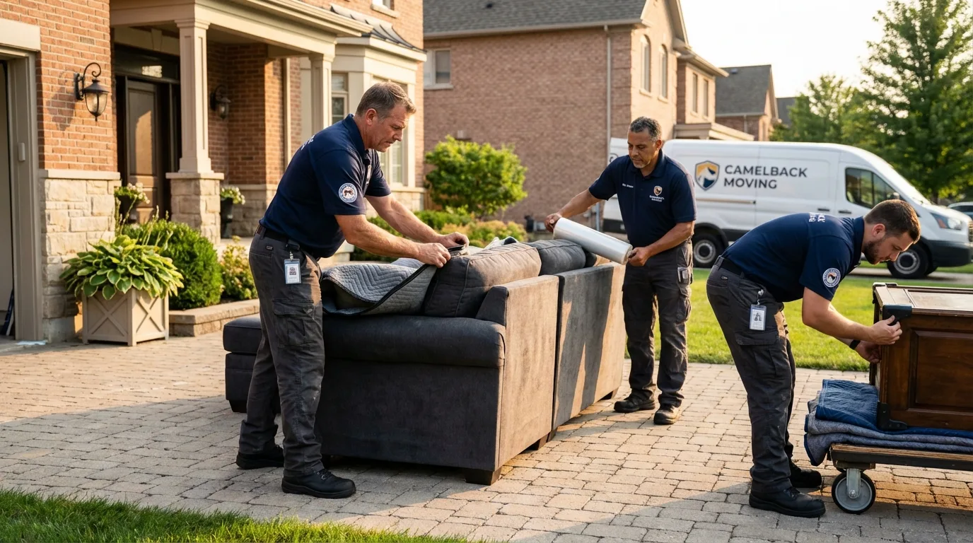 Large estate moving crew wrapping furniture in Chilhowie, VA